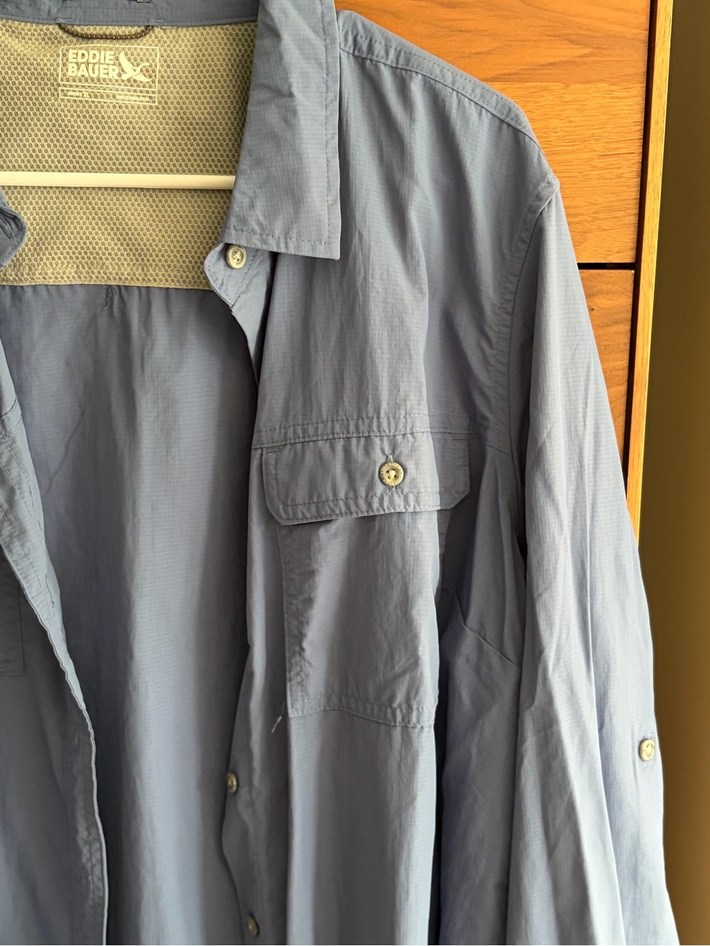 Eddie Bauer Classic Fit Button-Up Shirt in Slate Blue - Picture 9 of 10